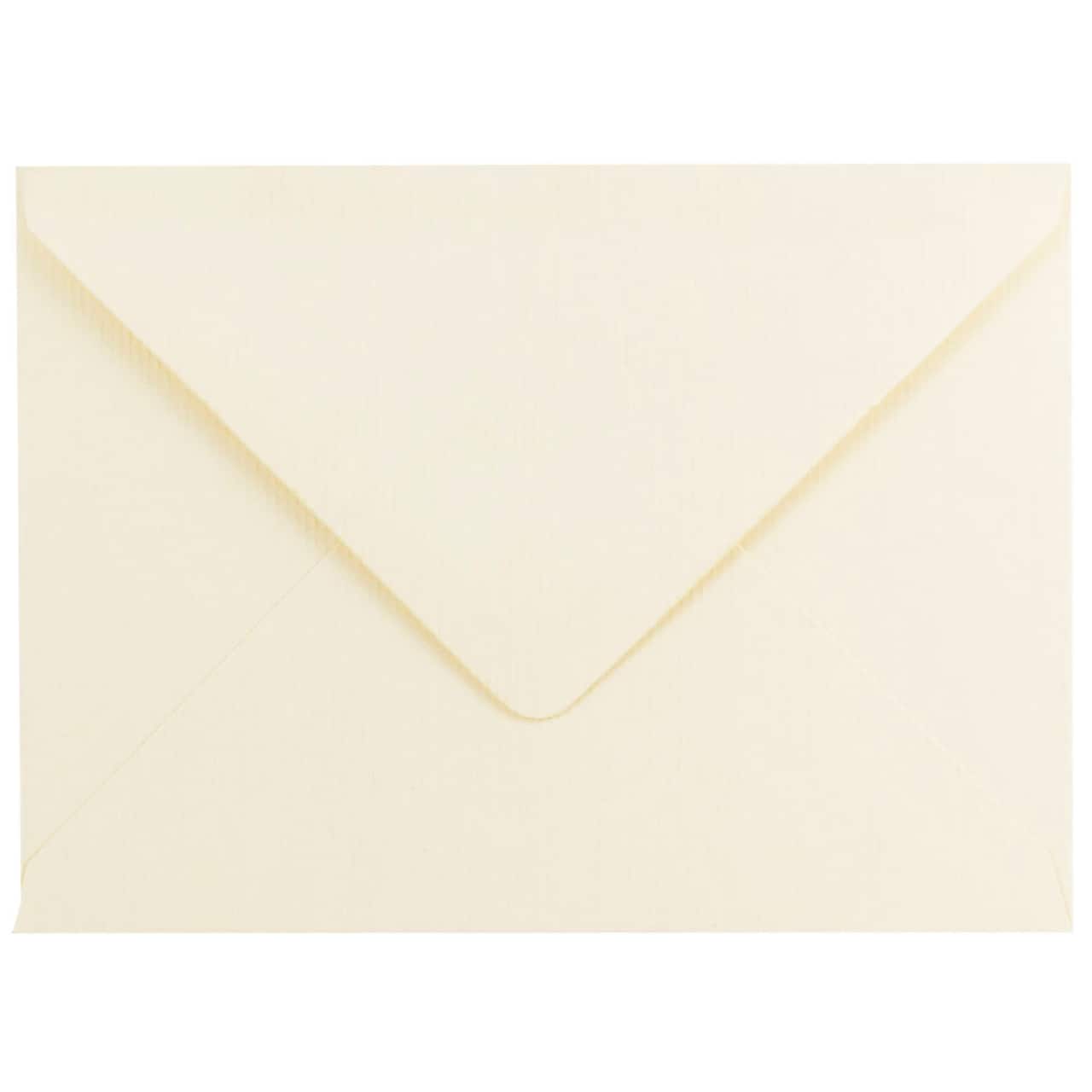 JAM Paper A7 Ivory Laid Strathmore Invitation Envelopes with Euro Flap 50ct.